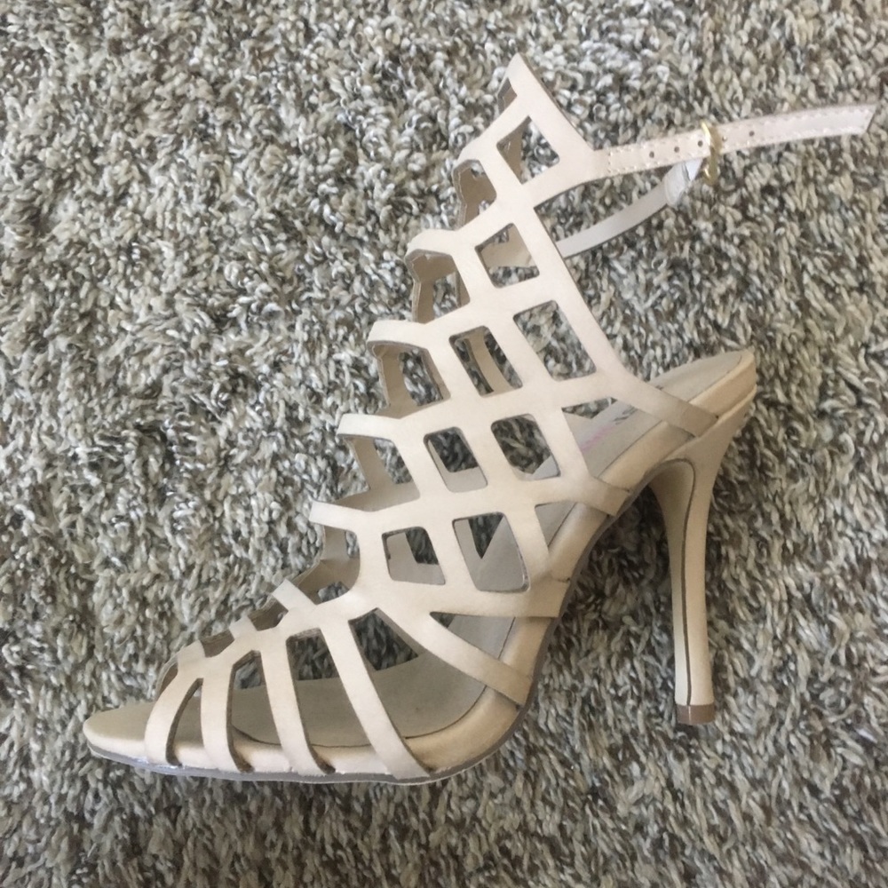 Nude Caged Open Toed Heel
